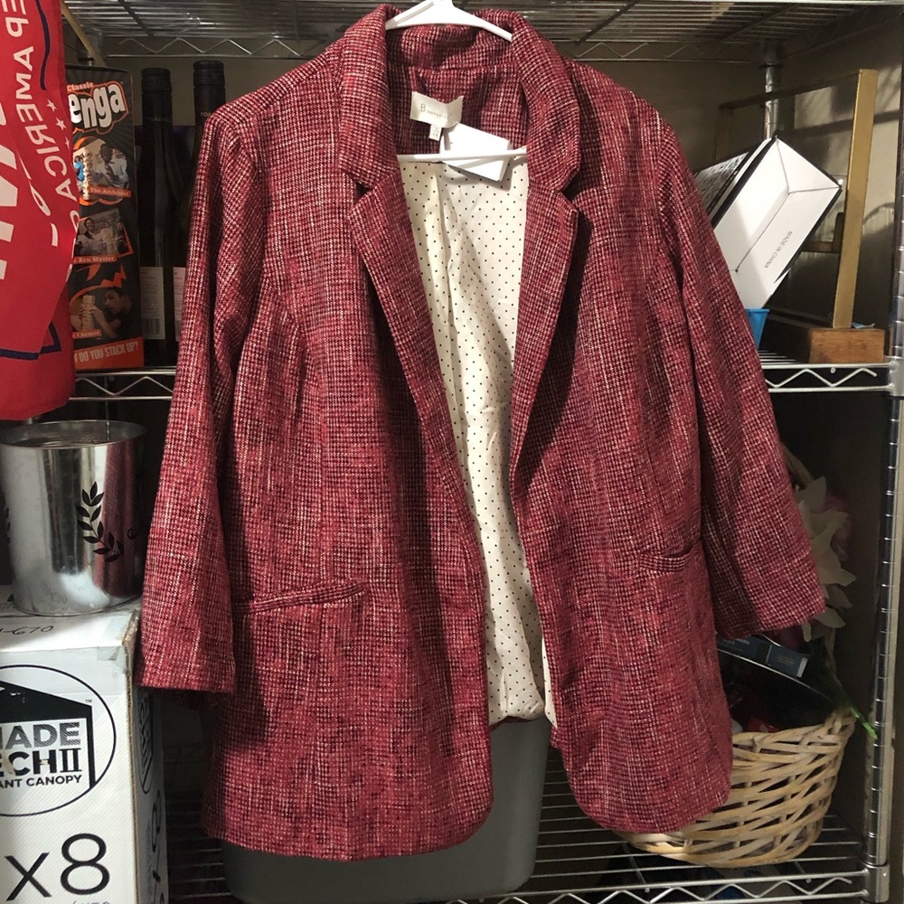 Red tweed blazer